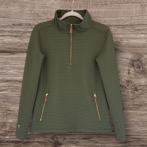 Dudley Stephens Smith Point Pullover Army Green Waffle XS NWT - Picture 6 of 9